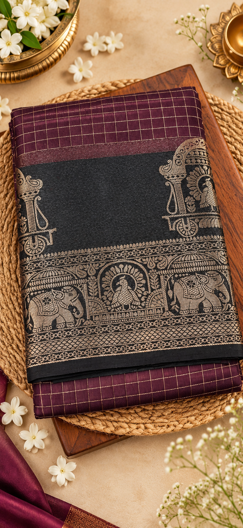 Semi Mysore crepe saree