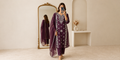 Embroidered Wine Purple Kurti Set