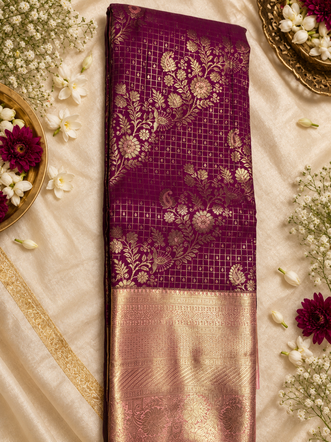 Rich Purple Kanchipuram silk saree