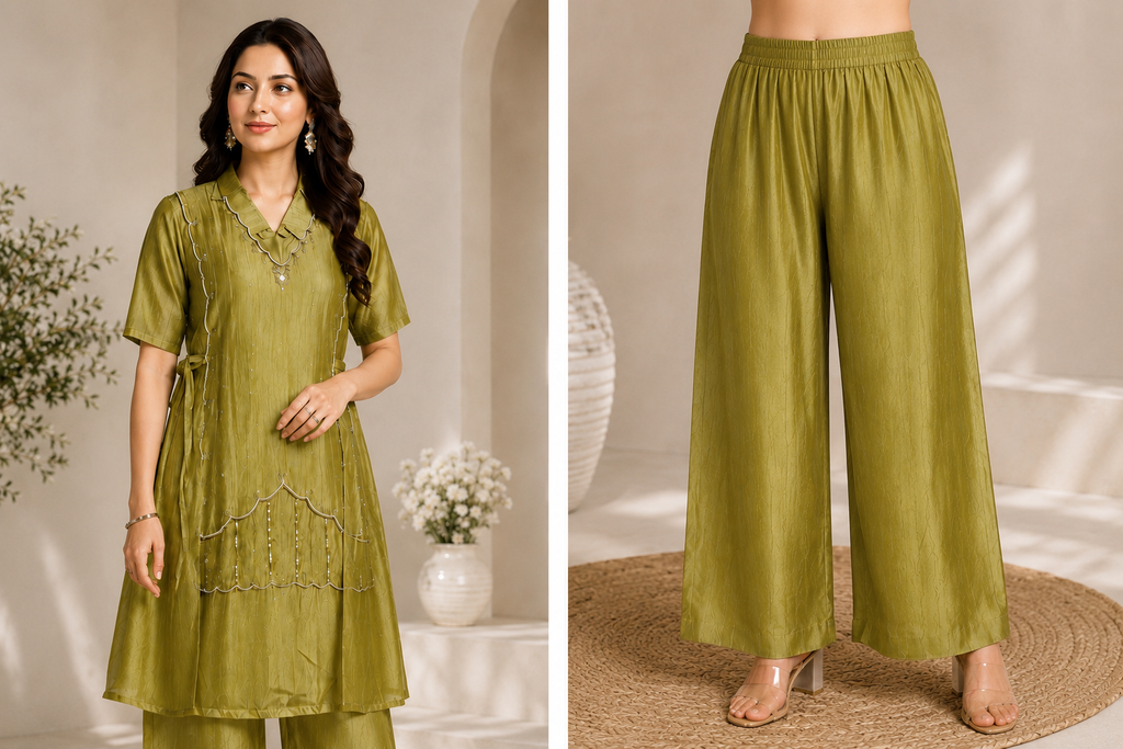Olive Green 2-Piece Kurti Set 💚