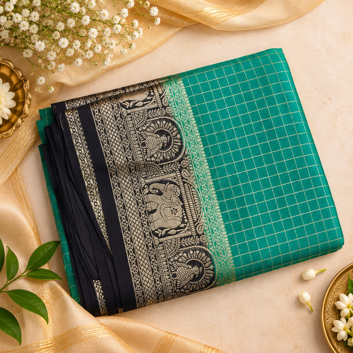 Semi Mysore crepe saree
